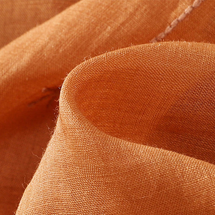 Buddha Stones Embroidery Floral Hem Slit Women's Cotton Linen Half Sleeve T-Shirt - image 18