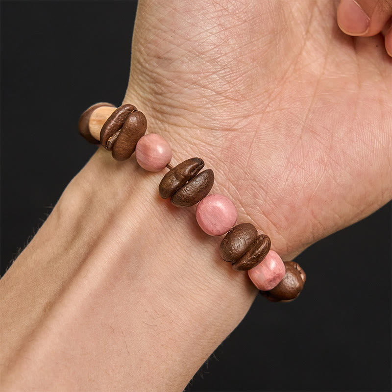 Buddha Stones Handmade Natural Coffee Beans Irregular Stone Bracelet - image 4