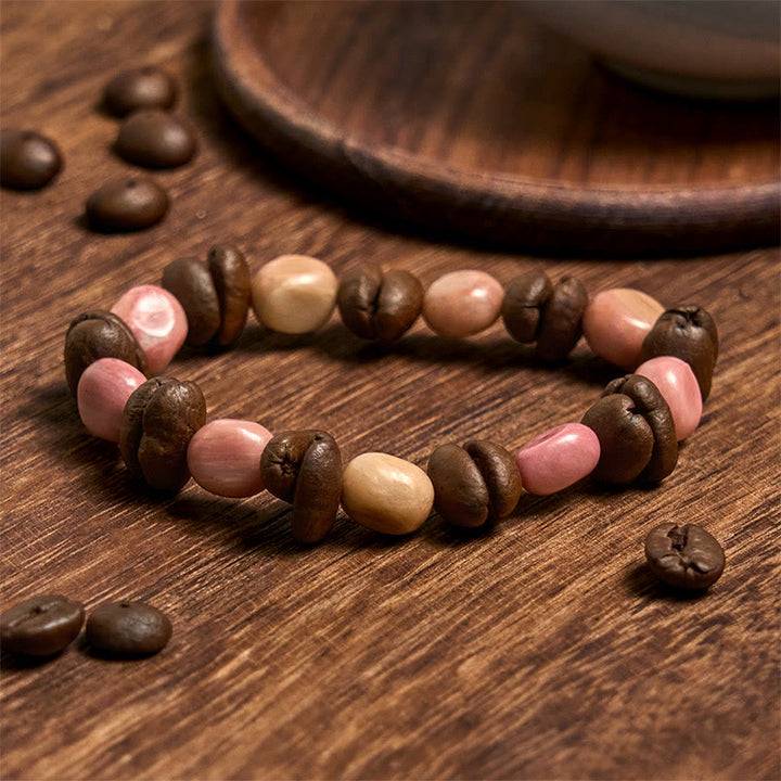 Buddha Stones Handmade Natural Coffee Beans Irregular Stone Bracelet - Coffee Beans(Wrist Circumference 14-17cm) - image 0