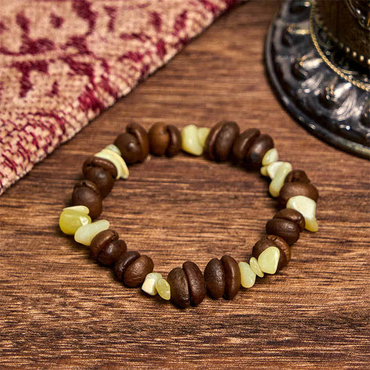 Buddha Stones Handmade Natural Coffee Beans Amethyst Citrine Amazonite Irregular Crystal Bracelet - Jade Coffee Beans(Wrist Circumference 14-17cm) - image 45