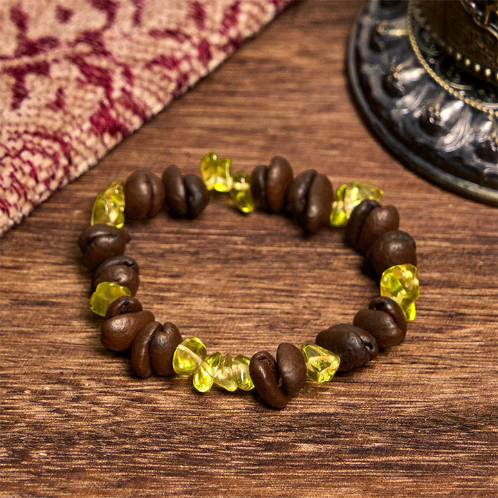 Buddha Stones Handmade Natural Coffee Beans Amethyst Citrine Amazonite Irregular Crystal Bracelet - Peridot Coffee Beans(Wrist Circumference 14-17cm) - image 35
