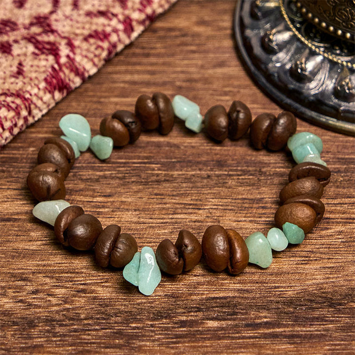 Buddha Stones Handmade Natural Coffee Beans Amethyst Citrine Amazonite Irregular Crystal Bracelet - Amazonite Coffee Beans(Wrist Circumference 14-17cm) - image 10