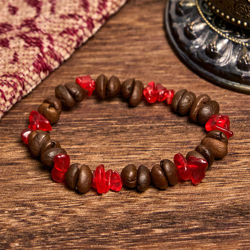 Buddha Stones Handmade Natural Coffee Beans Amethyst Citrine Amazonite Irregular Crystal Bracelet - Red Crystal Coffee Beans(Wrist Circumference 14-17cm) - image 40