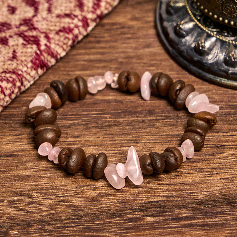 Buddha Stones Handmade Natural Coffee Beans Amethyst Citrine Amazonite Irregular Crystal Bracelet - Strawberry Quartz Coffee Beans(Wrist Circumference 14-17cm) - image 30