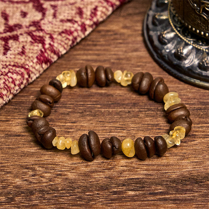 Buddha Stones Handmade Natural Coffee Beans Amethyst Citrine Amazonite Irregular Crystal Bracelet - Citrine Coffee Beans(Wrist Circumference 14-17cm) - image 5