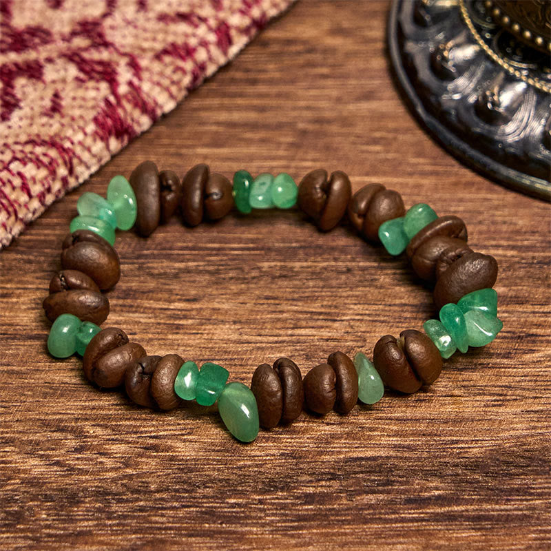 Buddha Stones Handmade Natural Coffee Beans Amethyst Citrine Amazonite Irregular Crystal Bracelet - Green Aventurine Coffee Beans(Wrist Circumference 14-17cm) - image 25