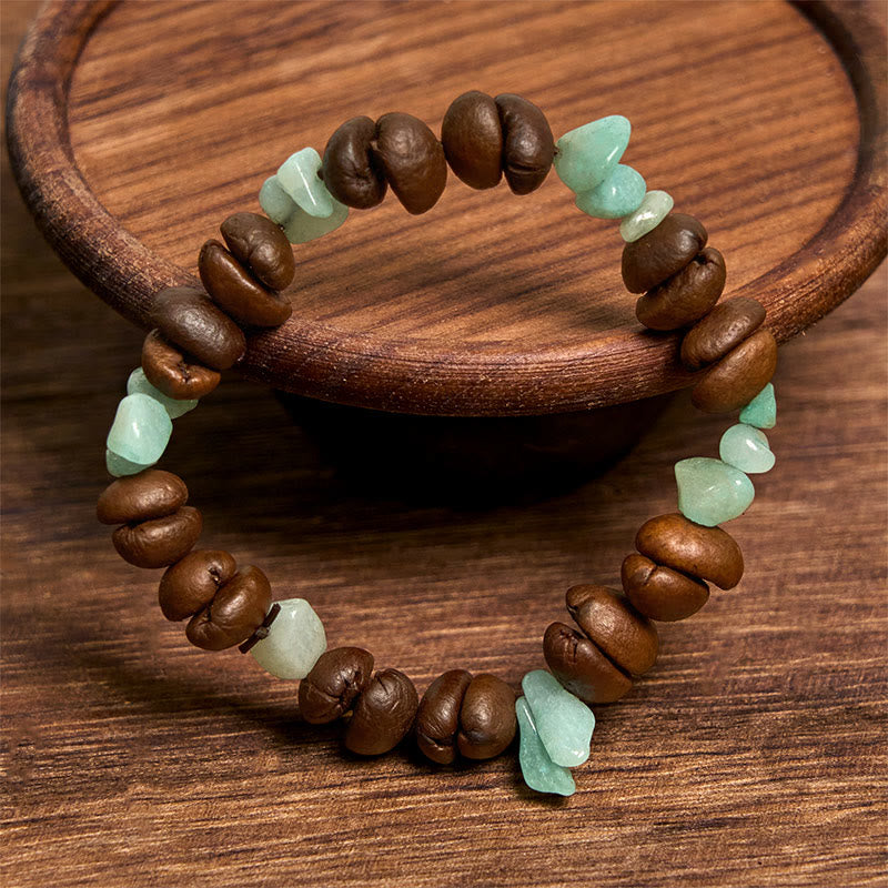 Buddha Stones Handmade Natural Coffee Beans Amethyst Citrine Amazonite Irregular Crystal Bracelet - image 12