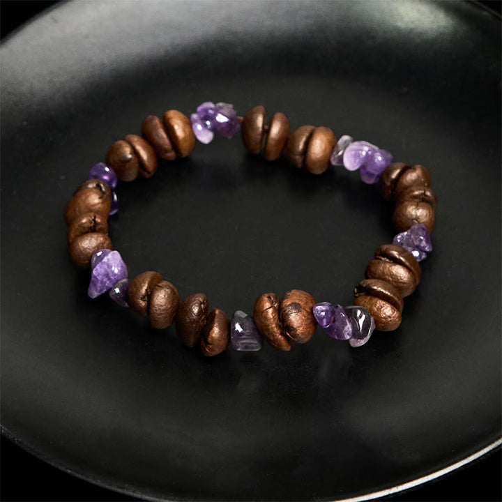 Buddha Stones Handmade Natural Coffee Beans Amethyst Citrine Amazonite Irregular Crystal Bracelet - image 3