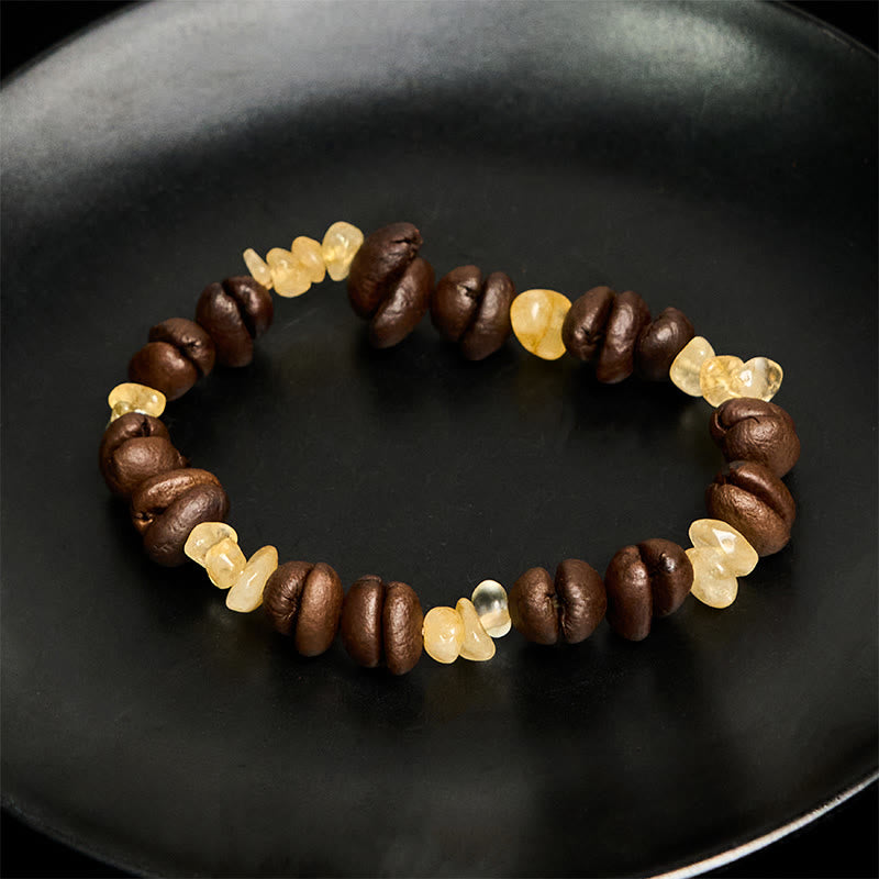 Buddha Stones Handmade Natural Coffee Beans Amethyst Citrine Amazonite Irregular Crystal Bracelet - image 8