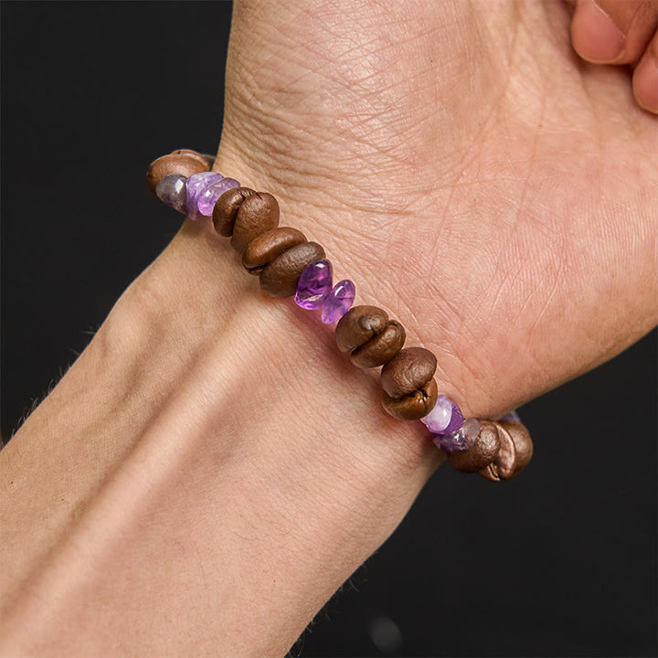 Buddha Stones Handmade Natural Coffee Beans Amethyst Citrine Amazonite Irregular Crystal Bracelet - image 4
