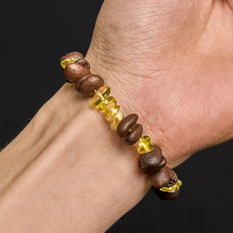 Buddha Stones Handmade Natural Coffee Beans Amethyst Citrine Amazonite Irregular Crystal Bracelet - image 39