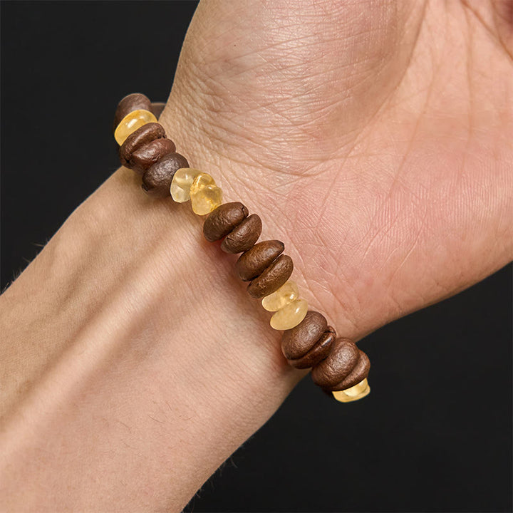 Buddha Stones Handmade Natural Coffee Beans Amethyst Citrine Amazonite Irregular Crystal Bracelet - image 9