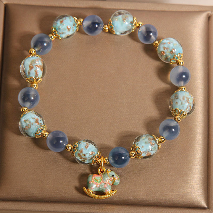 Buddha Stones Natural Candy Agate White Crystal Horse Strength Bracelet - image 3
