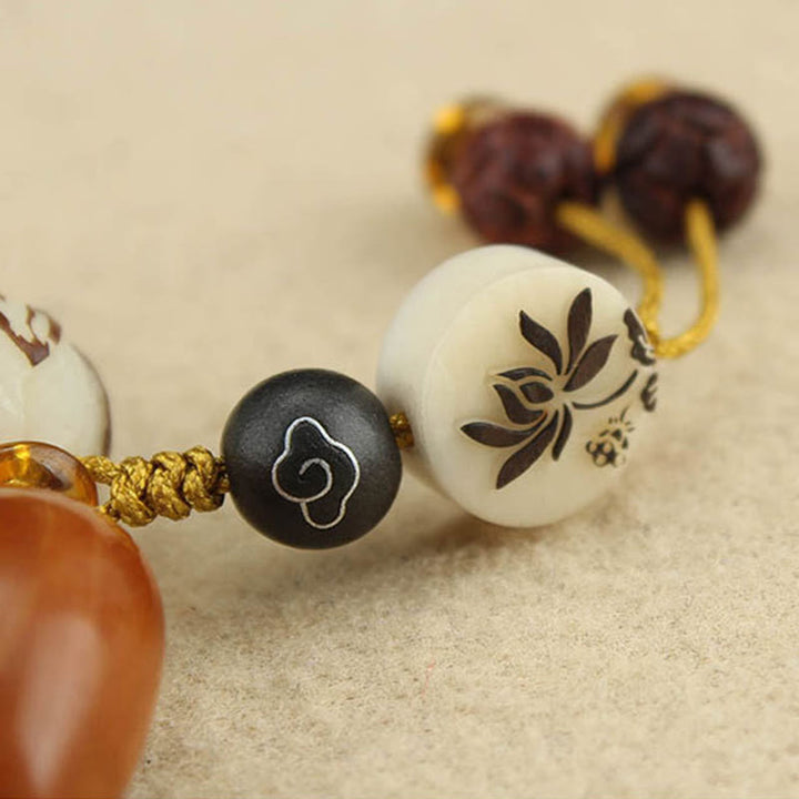 Buddha Stones Tibetan Mala White Bodhi Seed Peace Bracelet - image 12