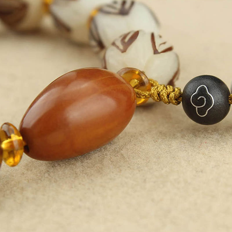 Buddha Stones Tibetan Mala White Bodhi Seed Peace Bracelet - image 14