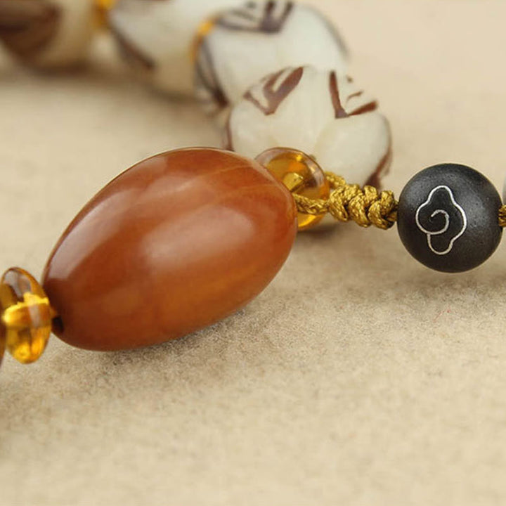 Buddha Stones Tibetan Mala White Bodhi Seed Peace Bracelet - image 14
