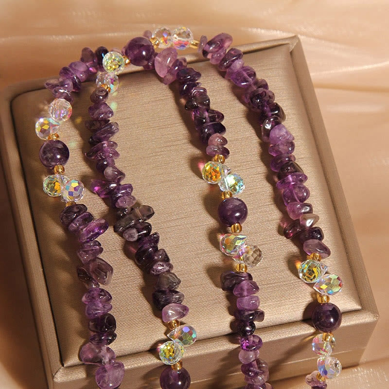 Buddha Stones Butterfly Flower Amethyst Strawberry Quartz Balance Necklace Pendant - image 3