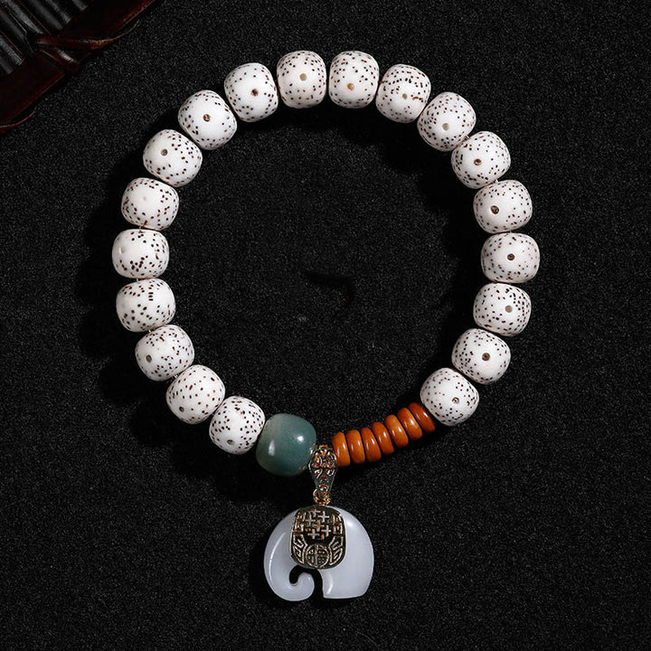 Buddha Stones Hand PolishedStar Moon Bodhi Seed Elephant Pattern Inner Peace Bracelet - image 2