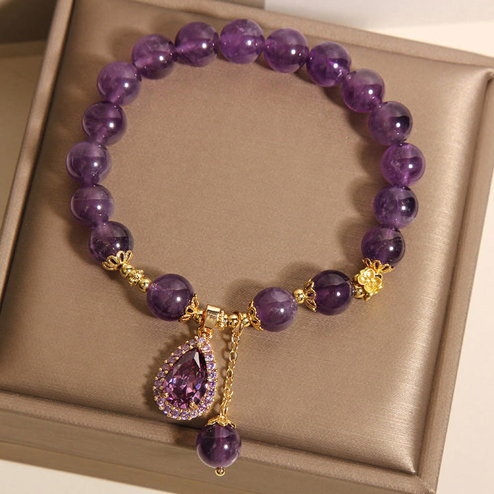 Buddha Stones Natural Amethyst Water Drop Balance Bracelet - image 6