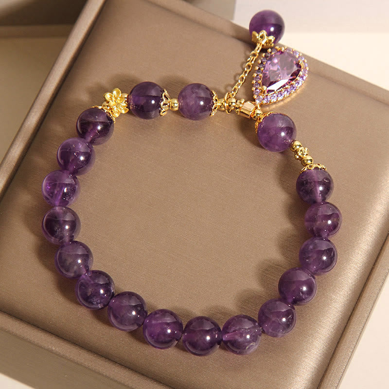Buddha Stones Natural Amethyst Water Drop Balance Bracelet - image 7