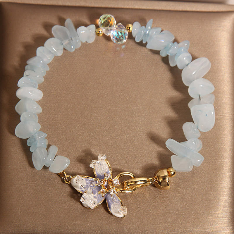 Buddha Stones Natural Irregular Gravel Amethyst Blue Crystal Wisteria Balance Bracelet - Blue Crystal(Wrist Circumference: 15-19cm) - image 4