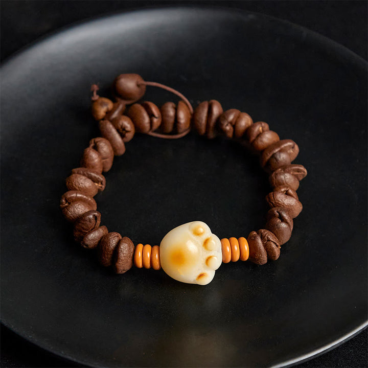 Buddha Stones Natural Cat's Paw Coffee Beans Bodhi Seed Beads Bracelet - image 3