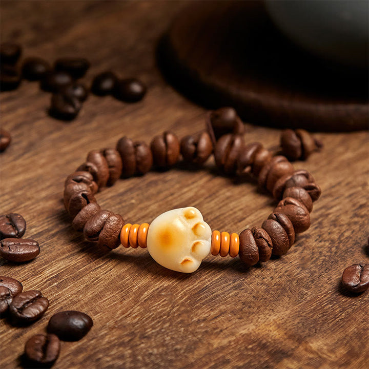 Buddha Stones Natural Cat's Paw Coffee Beans Bodhi Seed Beads Bracelet - image 2