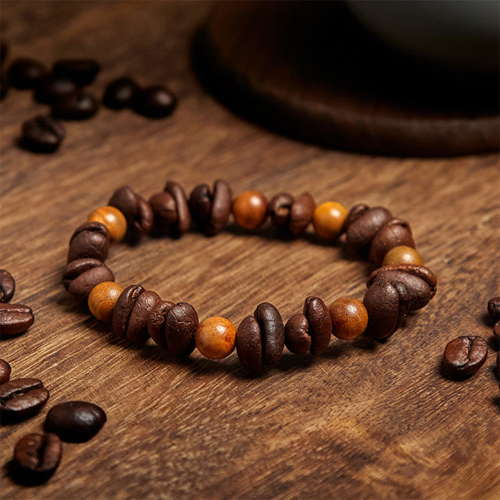 Buddha Stones Natural Coffee Beans Green Sandalwood Positive Bracelet - image 2