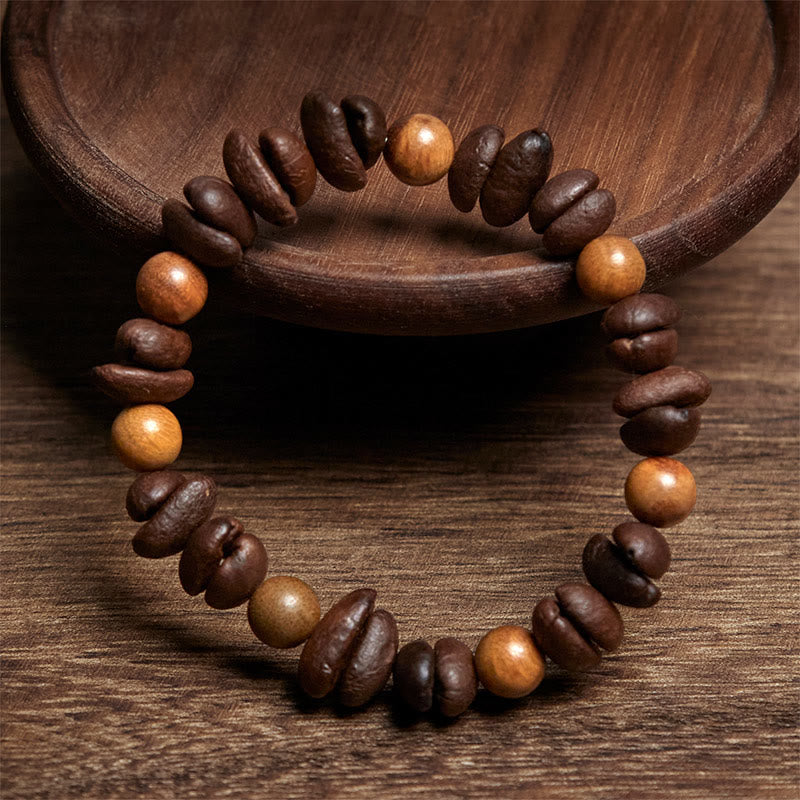 Buddha Stones Natural Coffee Beans Green Sandalwood Positive Bracelet - image 1