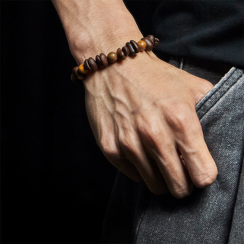 Buddha Stones Natural Coffee Beans Green Sandalwood Positive Bracelet - image 4