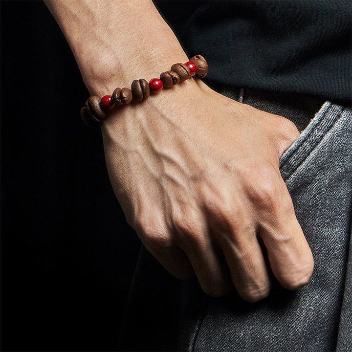 Buddha Stones Natural Coffee Beans Cinnabar Beads Bracelet - image 4