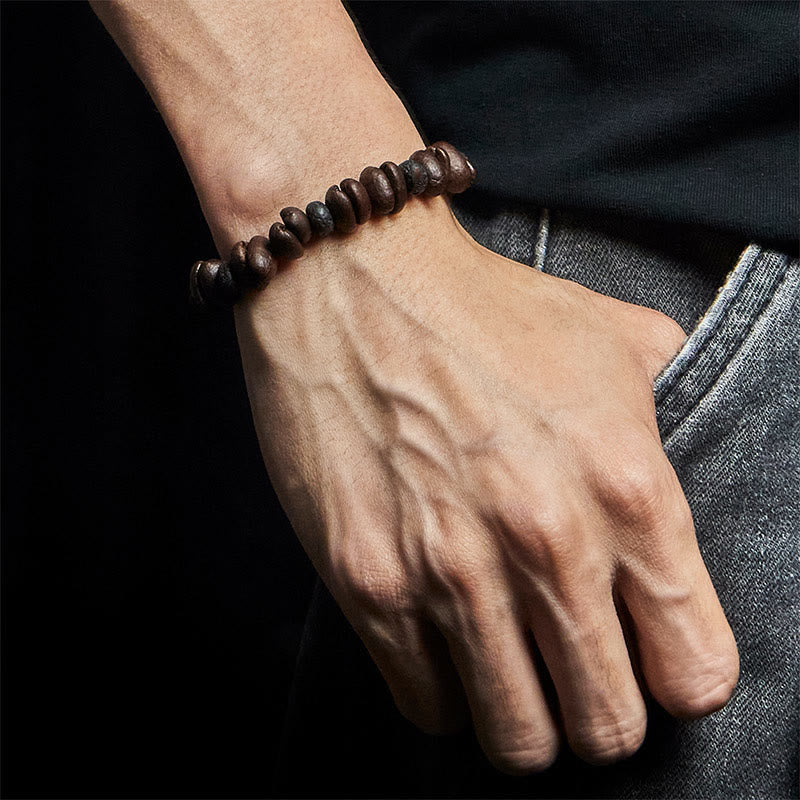 Buddha Stones Natural Coffee Beans Tiger Eye Grey Jasper Lava Rock Beads Bracelet - image 14