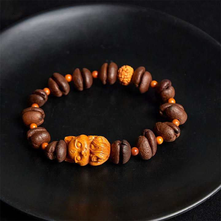 Buddha Stones Natural Fox Coffee Beans Wenge Wood Bracelet - image 3