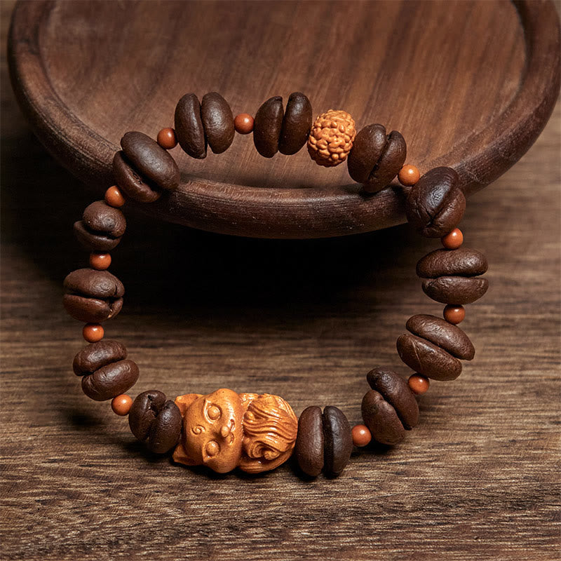 Buddha Stones Natural Fox Coffee Beans Wenge Wood Bracelet - image 1