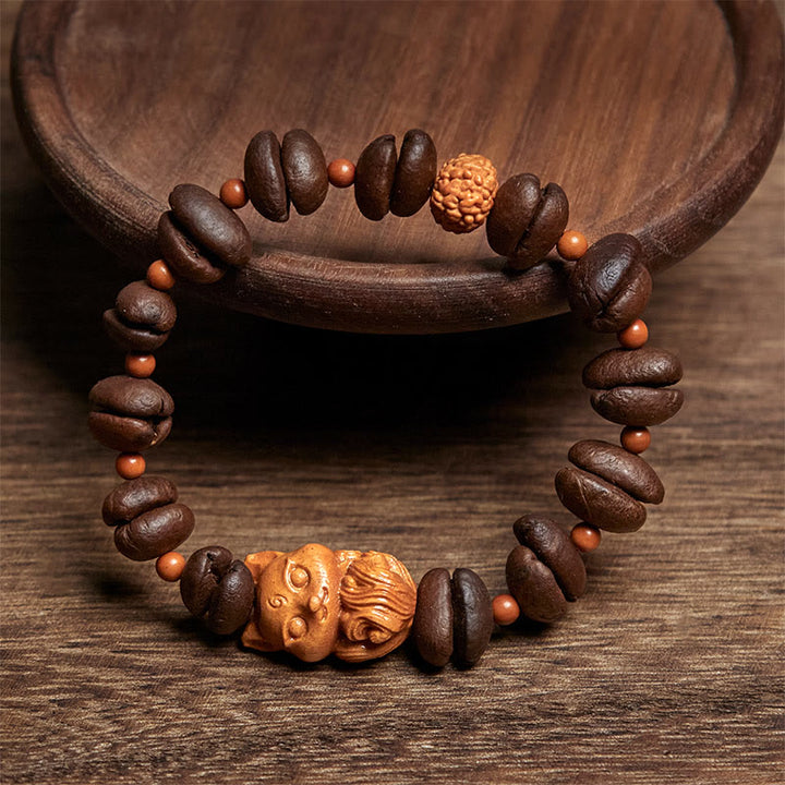 Buddha Stones Natural Fox Coffee Beans Wenge Wood Bracelet - image 1