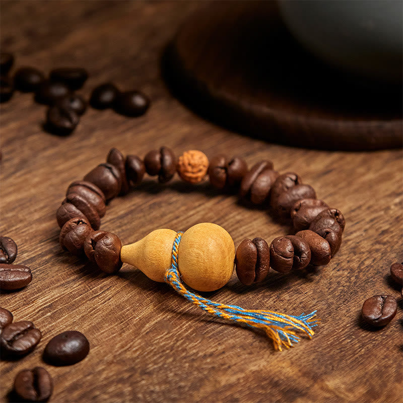 Buddha Stones Natural Gourd Coffee Beans Bracelet - image 2