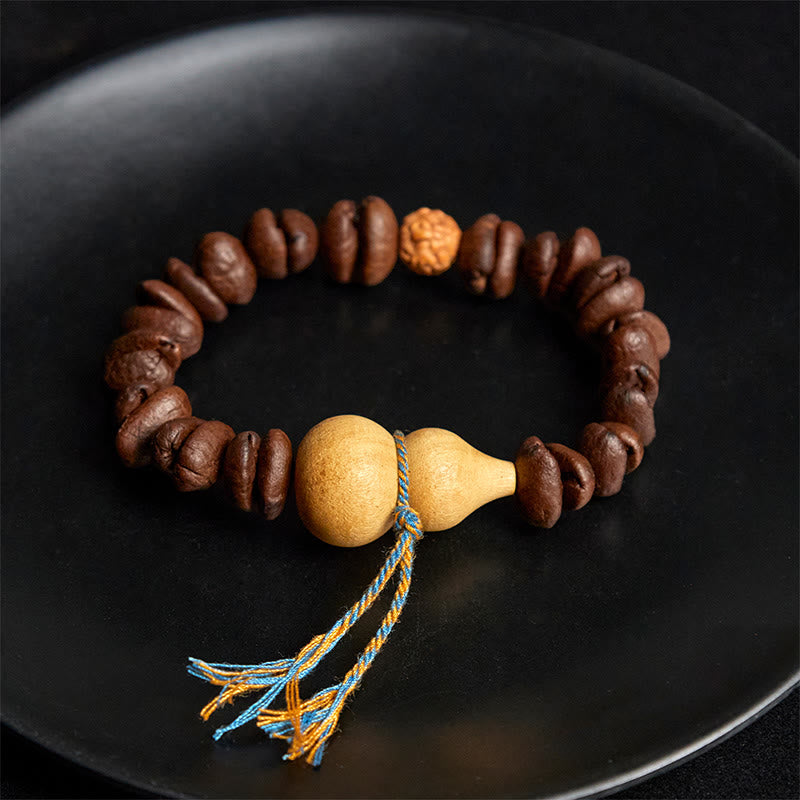 Buddha Stones Natural Gourd Coffee Beans Bracelet - image 3
