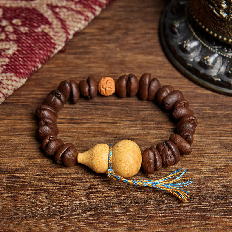 Buddha Stones Natural Gourd Coffee Beans Bracelet - Coffee Bean(Wrist Circumference: 17.5cm) - image 0