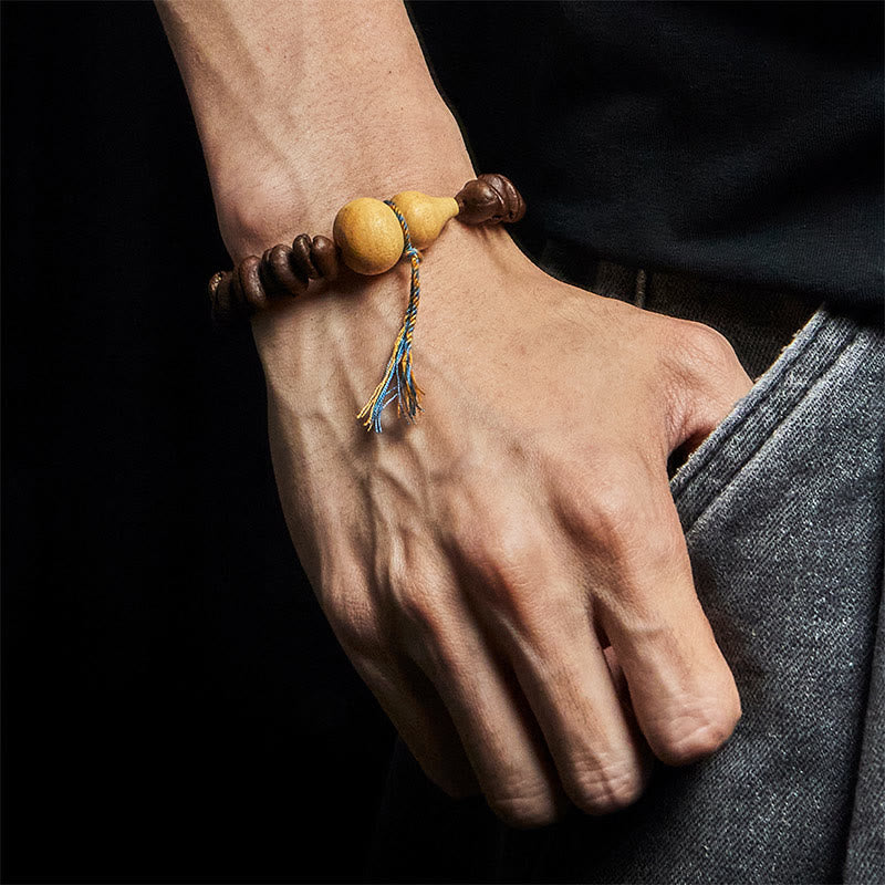 Buddha Stones Natural Gourd Coffee Beans Bracelet - image 4