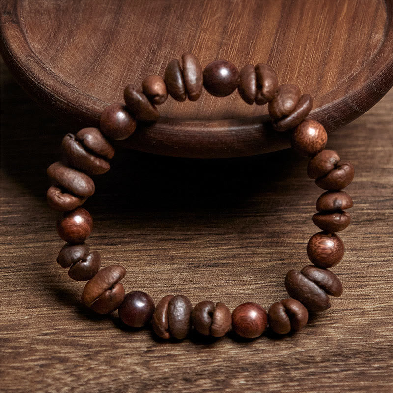 Buddha Stones Natural Coffee Beans Sandalwood Protection Bracelet - image 1