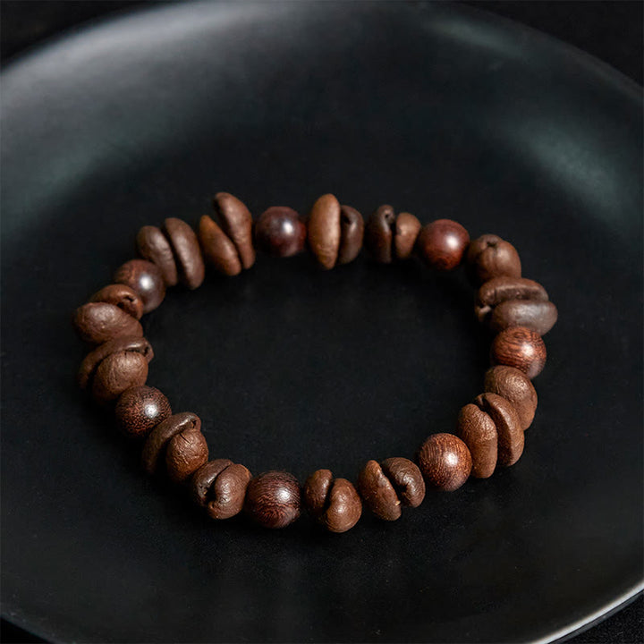 Buddha Stones Natural Coffee Beans Sandalwood Protection Bracelet - image 3