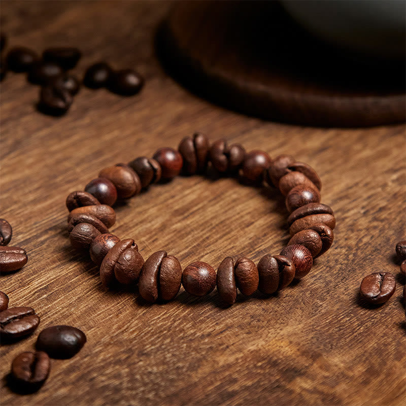 Buddha Stones Natural Coffee Beans Sandalwood Protection Bracelet - image 2