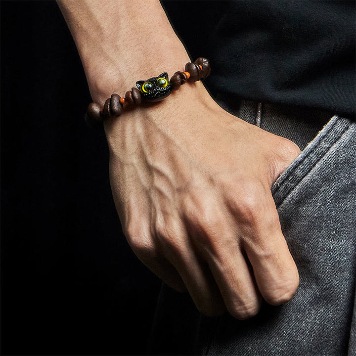 Buddha Stones Natural Cute Cat Coffee Beans Bracelet - image 9