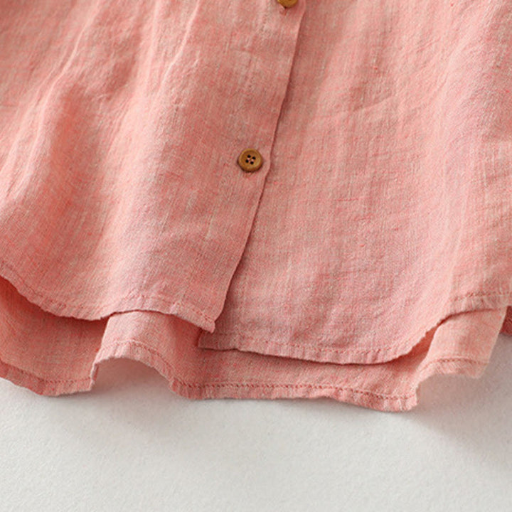 Buddha Stones Casual Plain Buttons Women's Half Sleeve Shirt - image 15