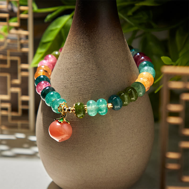 Buddha Stones Tourmaline Yanyuan Agate Peach Positive Bracelet - image 3