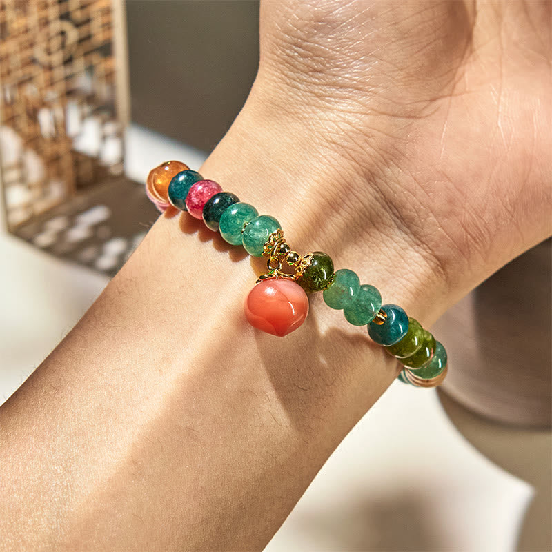 Buddha Stones Tourmaline Yanyuan Agate Peach Positive Bracelet - image 4