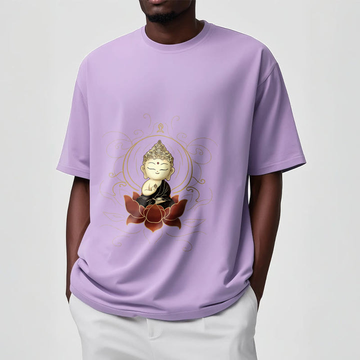 Buddha Stones Serene Sitting Buddha Lotus Pattern Tee T-shirt - image 17