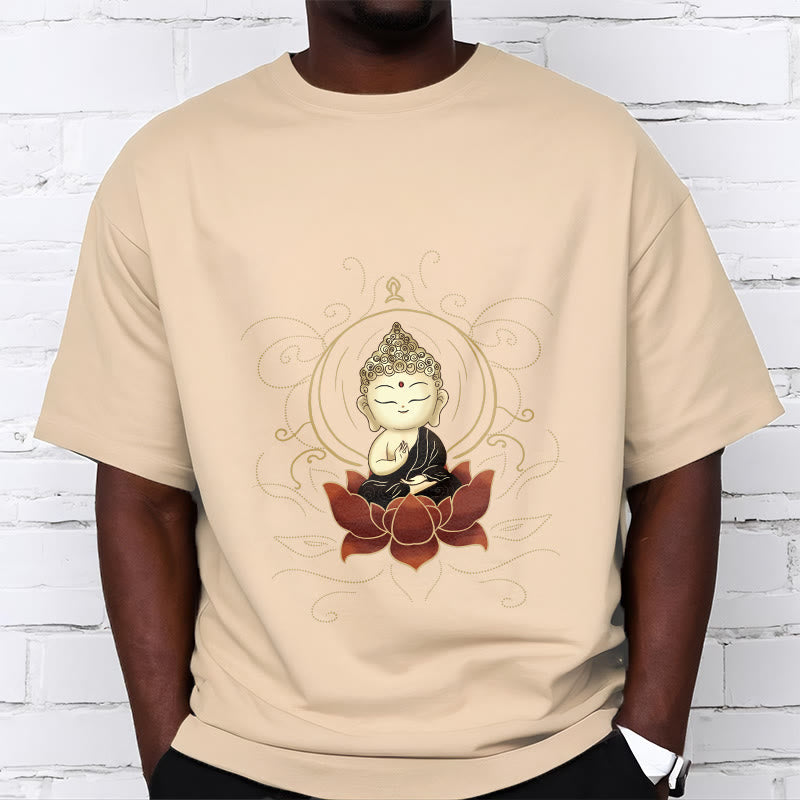 Buddha Stones Serene Sitting Buddha Lotus Pattern Tee T-shirt - image 11