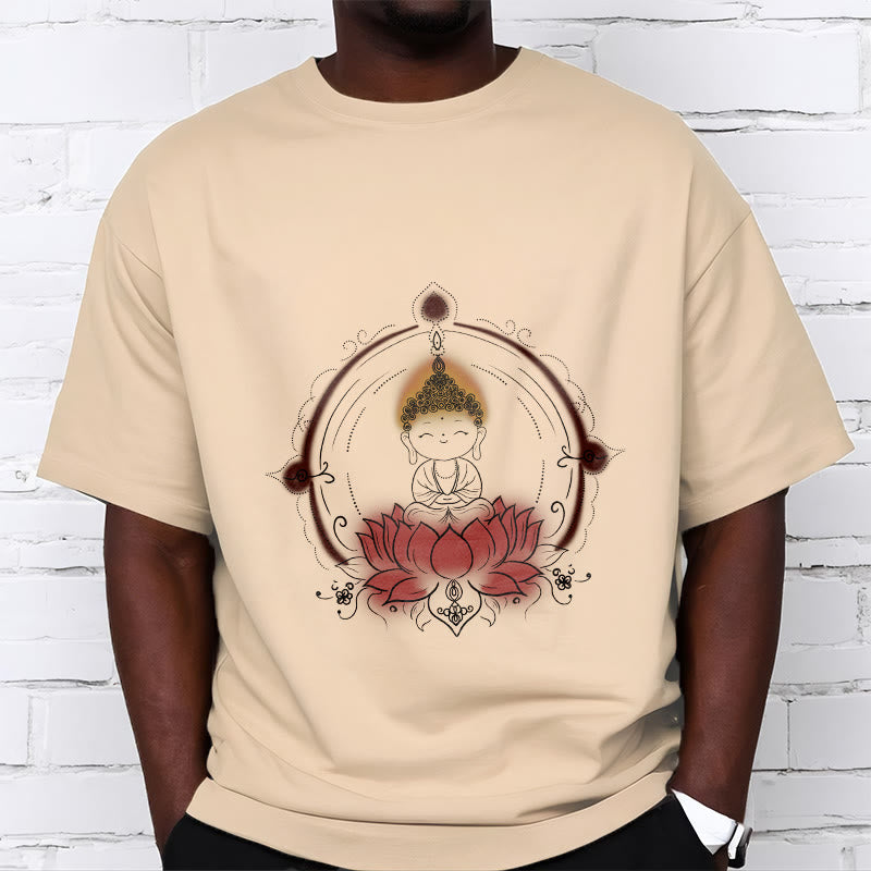 Buddha Stones Joyful Buddha Lotus Mandala Pattern Tee T-shirt - image 9