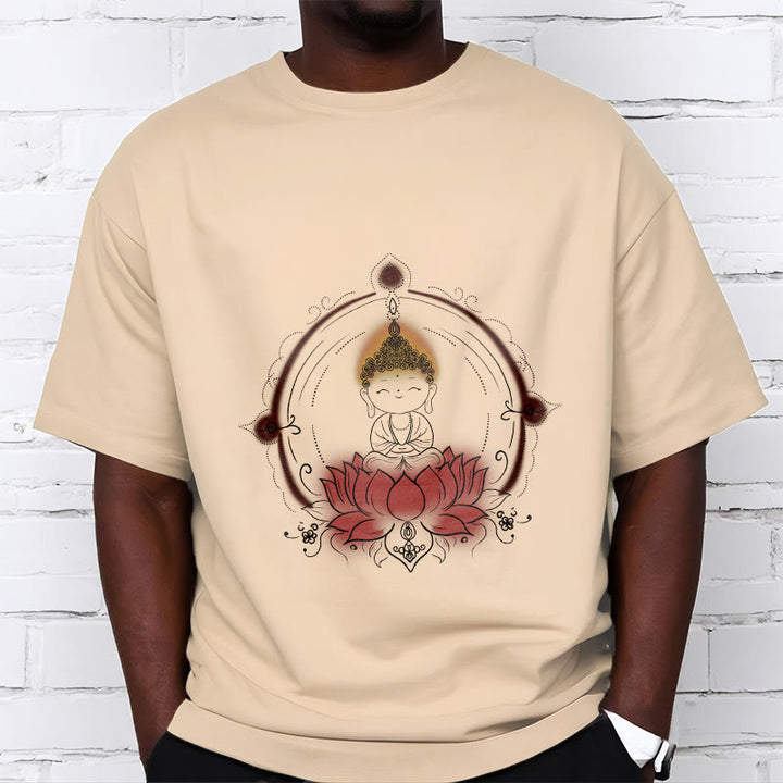 Buddha Stones Joyful Buddha Lotus Mandala Pattern Tee T-shirt - image 9